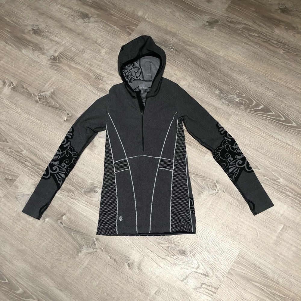 Grey Athleta long sleeve shirt with hood